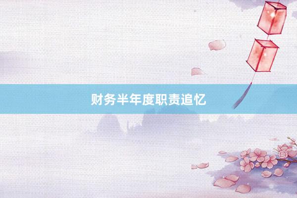 财务半年度职责追忆