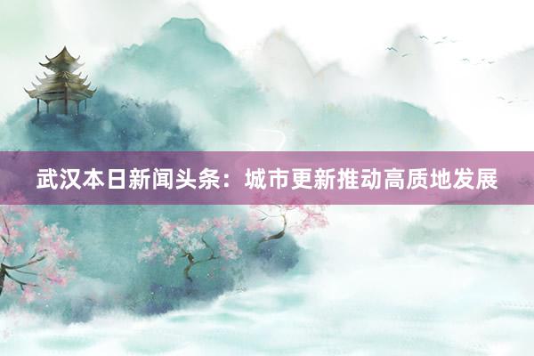 武汉本日新闻头条：城市更新推动高质地发展